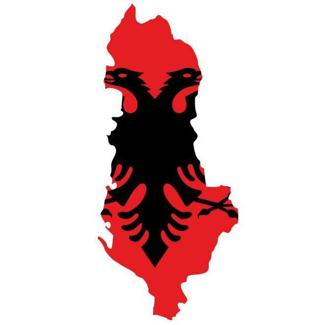ನಕ್ಷೆ ಅಲ್ಬೇನಿಯಾ ಧ್ವಜ